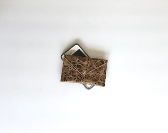 Distressed Leather Small Wallet, Credit Card Case, Coin Purse, Pocket Purse