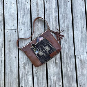 Slouch Purse Shoulder Bag Made With Pendleton Wool & Leather bild 12