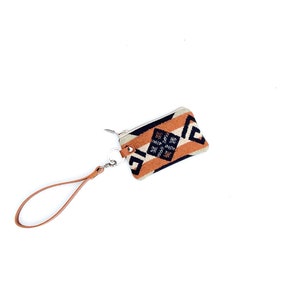 Key Fob Zipper Pouch, Mini Wallet, Small Wristlet, Pocket Purse Made With Pendleton® Wool & Leather image 1