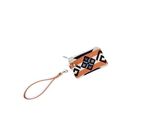 Key Fob Zipper Pouch, Mini Wallet, Small Wristlet, Pocket Purse Made With Pendleton® Wool & Leather