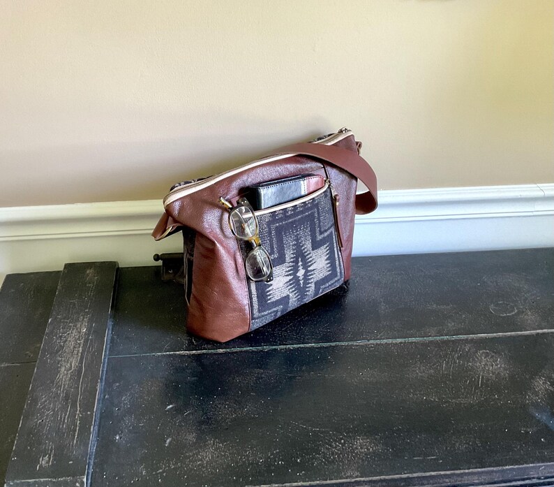 Slouch Purse Shoulder Bag Made With Pendleton Wool & Leather bild 13