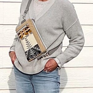 Sling Bag, Hip Bag, Fanny Pack Made With Pendleton Wool & Leather image 8