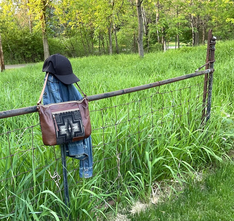 Slouch Purse Shoulder Bag Made With Pendleton Wool & Leather bild 15