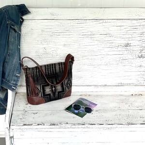 Slouch Purse Shoulder Bag Made With Pendleton Wool & Leather bild 4