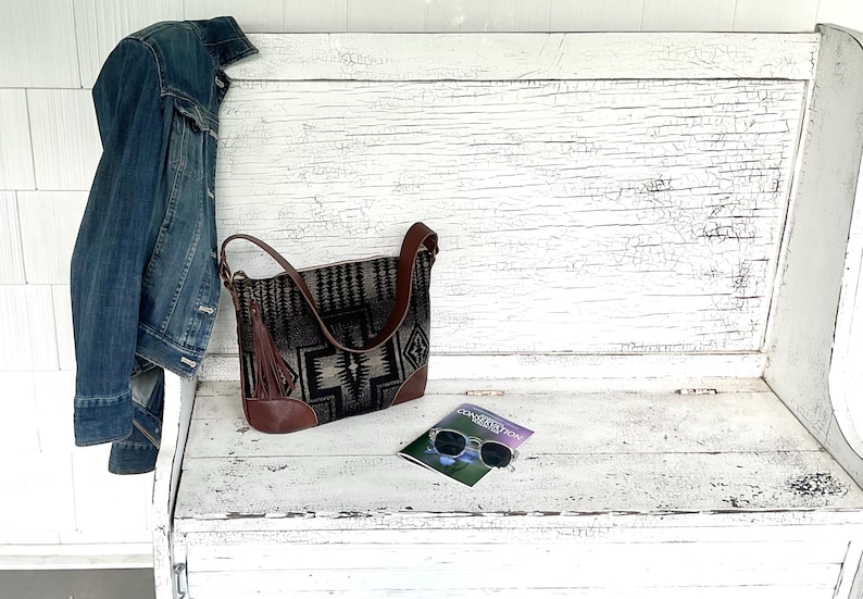 Slouch Purse Shoulder Bag Made With Pendleton Wool & Leather bild 4