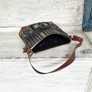 Slouch Purse Shoulder Bag Made With Pendleton Wool & Leather bild 6