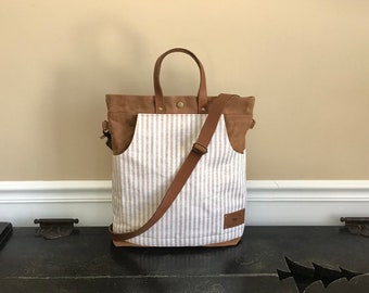 Large Striped Tote, Cross Body Purse, Diaper Bag, Shoulder Bag