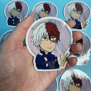 Shoto Todoroki, My Hero Academia, Sticker, Sticker pour ordinateur portable, Livre d&#39;autocollants, Sticker voiture, Sticker bouteille d&#39;eau, Cadeau