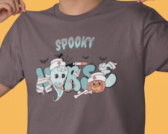 Słodka koszulka na Halloween dla pielęgniarek Upiorna pielęgniarka Koszulka unisex z krótkim rękawem