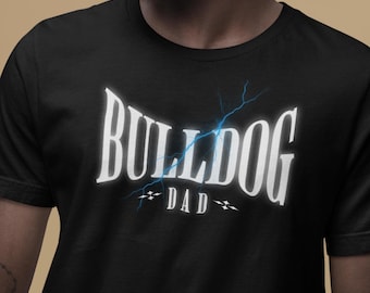 Cute gift shirt for dog lovers Bulldog Dad Unisex Jersey Short Sleeve Tee