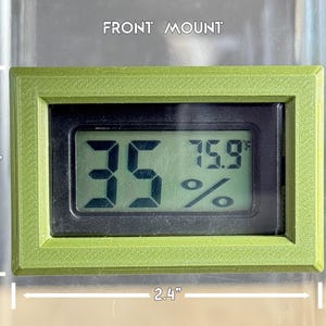 Front mounted hygrometer holder for jumping spiders gecko, frogs