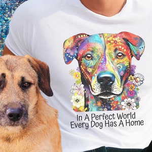 Colorful Mandala Dog Rescue T-Shirt: Gift for Dog Lovers
