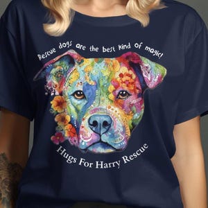 Rescue Dog Art T-Shirt, Boxer Graphic Illustration Tee