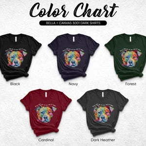 Colorful Rescue Dog T-Shirt: Floral Art, Adopt Don't Shop 画像 5