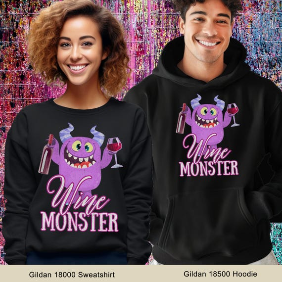 Moletom ou moletom com capuz engraçado do monstro do vinho