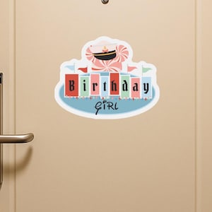 Very Merrytime Birthday girl, Minnie Captain Cruise Ship Door Magnet, Christmas Girls Die-Cut, Holiday Decor, Stateroom pixie dust