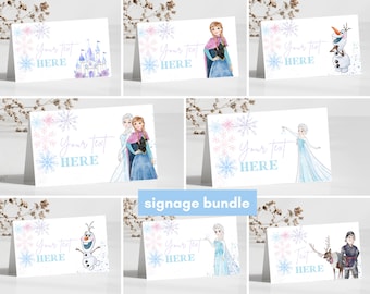Gefrorene Geburtstagsschilder, Prinzessin Elsa Anna Olaf Party, Frozen Dekor, Schloss Schneeflocken 2.3.4.5