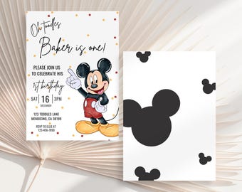 Invitación de cumpleaños Oh Toodles, fiesta de Mickey Mouse, invitación de primer cumpleaños, descarga instantánea digital de evite para primer cumpleaños de bebé de un año
