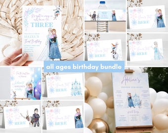 Frozen Birthday invitation Any Age, Princess Elsa Anna Olaf party Invite 3rd Castle Winter Snow no right no wrong no rules for me I'm three