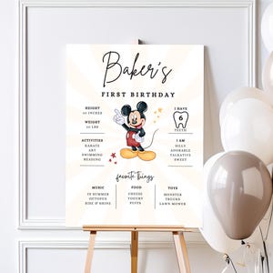 Oh Toodles Geburtstagsmeilenstein Plakat, Micky-Maus-Party, erster Geburtstag, erste digitale Evite Sofortdownload ein Jahr altes Baby Zahlentafel