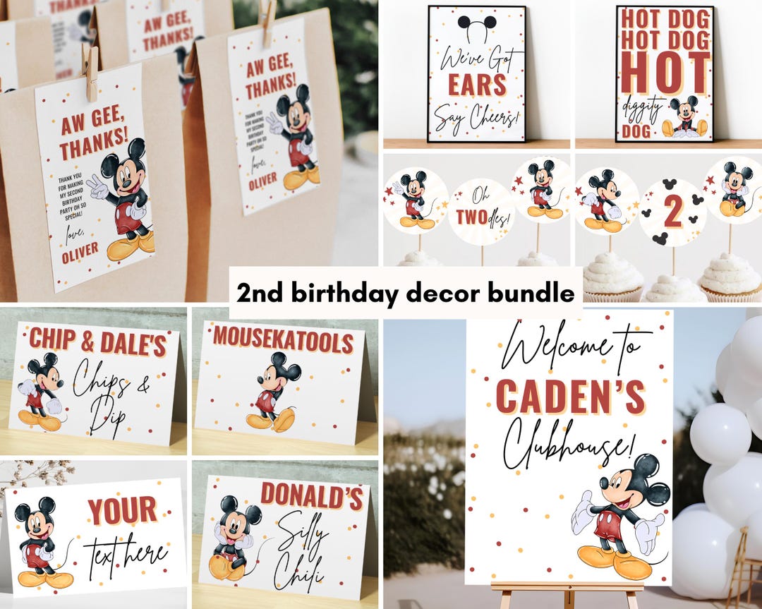Oh Twodles Birthday Decor, Mickey Mouse Party, 2nd Digital Evite ...