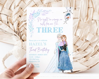 Convite de aniversário Frozen, festa da Princesa Elsa Anna Olaf, aquarela, 3º terço, minimalista, moderno, três, sem certo, sem errado, sem regras para mim