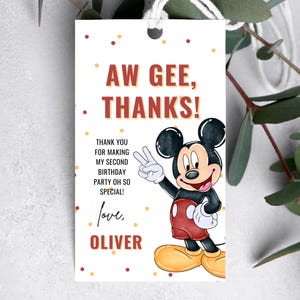 Oh Twodles Birthday Gift Tags, Boy Mickey Mouse Party, 2nd Digital Two ...