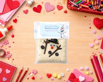 Frozen ¿Quieres construir un muñeco de nieve? Etiqueta para bolsa de golosinas, Olaf personalizado para San Valentín, adornos para bolsas de plástico, golosinas imprimibles, golosinas para el día de San Valentín