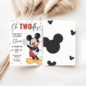 Mickey Invitation Birthday Bundle, mouse party invite, 2nd Decor, First decorations Boy Hot Diggity Dog Clubhouse Ears Oh Twodles Twoodles image 2