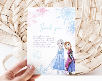 Frost födelsedagstackkort, Prinsessan Elsa Anna Olaf, Frost dekoration, 2:a, 3:e, 4:e, 5:e festgåva presentask påse tack Snow så mycket för att du kom