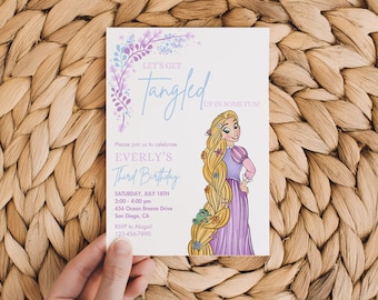 Princess Birthday Invite, Fairytale Invitation Tower Castle girl 3rd 4th 5th 6th calling princesses dress up party up in some fun once upon