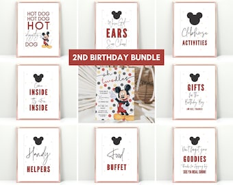 Oh Twodles Geburtstagseinladung, Micky-Maus-Party, 2.Geburtstag einladen, Zweiter Geburtstag digitale Evite sofort download zwei Jahre Twoodles