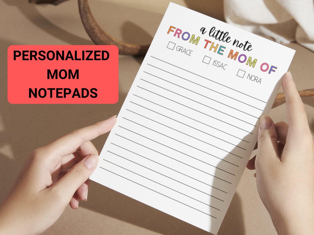 Mom Writing Note Personalized Mom Notepad: Custom Writing Pad, Gift for Mom - Etsy