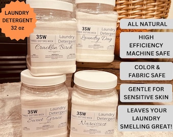 Handmade Laundry Detergent: Natural, Scented, HE Safe, 32 oz