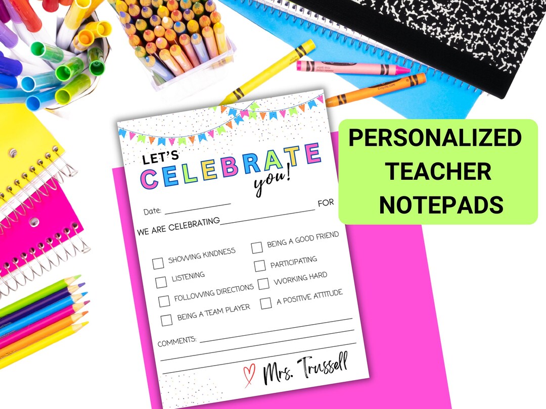 Personalized Teacher Notepad: Custom Appreciation Gift - Etsy