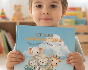 Libro di fiabe di avventure safari personalizzato per bambini dai 3 ai 6 anni (PDF)