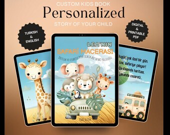 Libro di fiabe avventurose e personalizzate sugli animali del safari per bambini (PDF)
