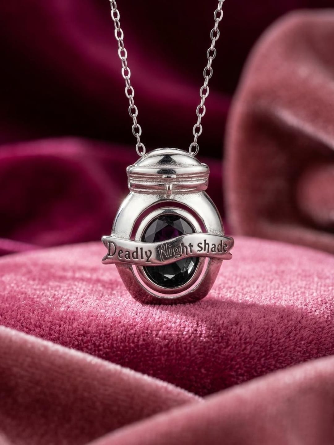 Deadly Nightshade Jar Necklace, Poison Vial Necklace, Vial Bottle