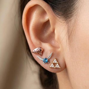 Triforce Earring Stud, Navi Fairy, Ocarina, Master Sword Necklace, Cosplay, Tears of the Kingdom, Silent Princess earrings, Zelda earrings