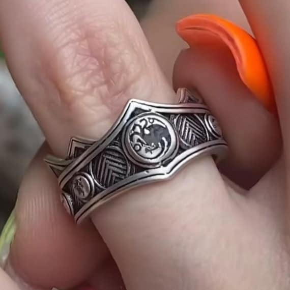Queen of dragons Ring, King Dragon Crown Ring, Valyrian Crown Ring, Dragon ring, House ring, Crown ring,
