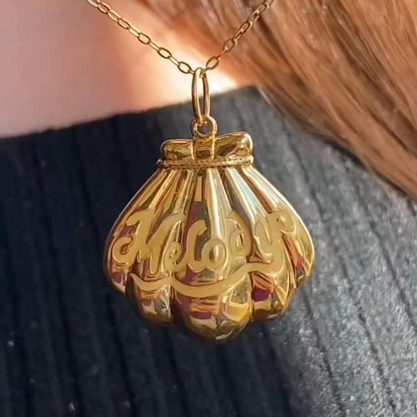 Custom Name Shell Locket, Mermaid Shell Locked, Your name Locket Necklace, Mermaid Jewelry, Mermaid Necklace, Melody Shell Locket, Princess