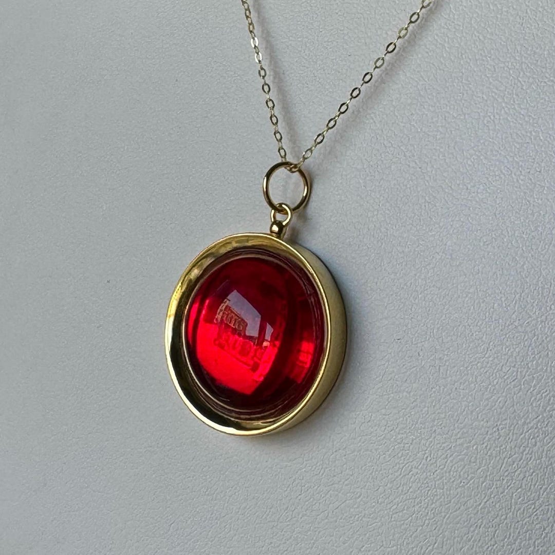 Ruby Amulet Necklace, the Stone Necklace, You Can Unlock Any Door