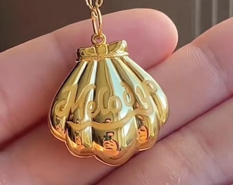 Custom Name Shell Locket, Mermaid Shell Locked, Your name Locket Necklace, Mermaid Jewelry, Mermaid Necklace, Melody Shell Locket, Princess