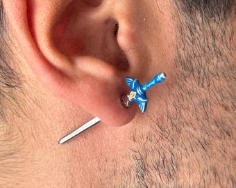 Triforce Sword Earring Stud, Master Sword Earrings, Cosplay, Tears of the Kingdom, Silent Princess earrings, Sword Jewelry, Mastersword