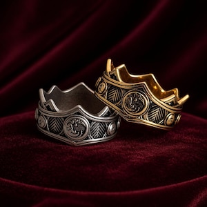 Queen of dragons Ring, King Dragon Crown Ring, Valyrian Crown Ring, Dragon ring, House ring, Crown ring,