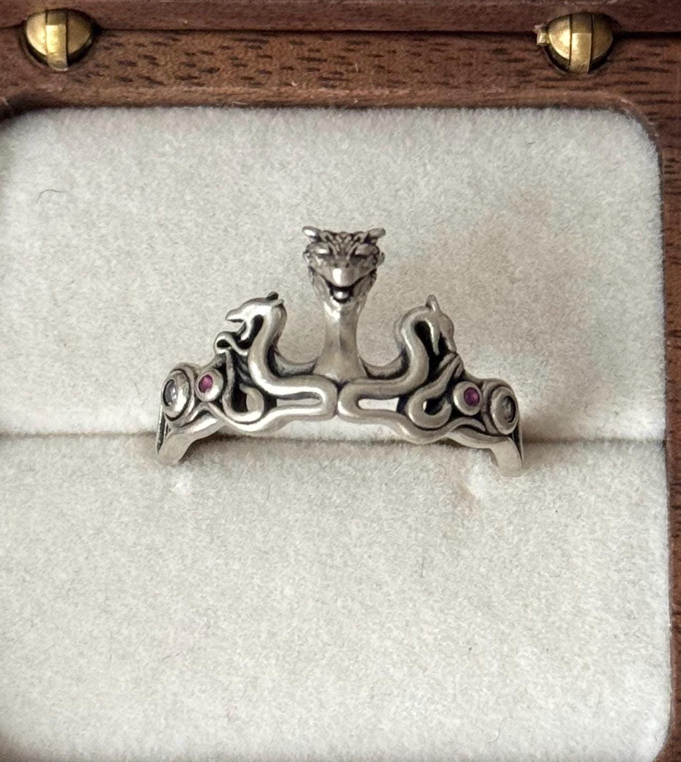 Queen of dragons Ring, Dragon Crown Ring, Daenerys Crown Ring, Dragon ring, House ring, Crown ring, Drogon, Rhaegal, and Viserion