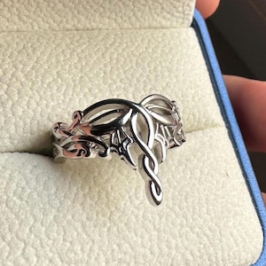 Anello elfico, anello corona, anello elfico, anello Arwen, gioielli elfici, gioielli elfici, anello Galadriel, tiara elfico
