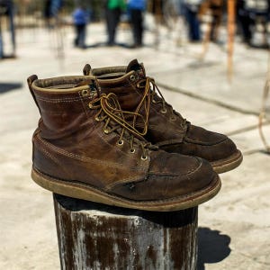 Thorogood USA Leather Boots Brown Vintage Workwear Grunge Streetwear 10D Vintage Thorogood Boots - Etsy main image 2