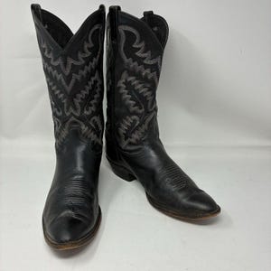 Panhandle Slim Mens Western Cowboy Boots Black Leather Size 10.5B panhandle slim cowboy boots products for sale | eBay main image 3