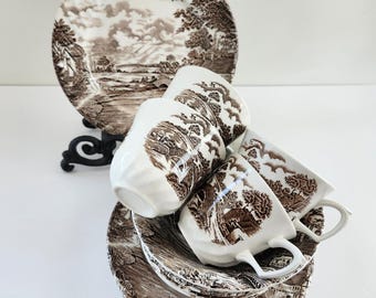 Brown and White English Ridgeway 10” Country Days - Etsy